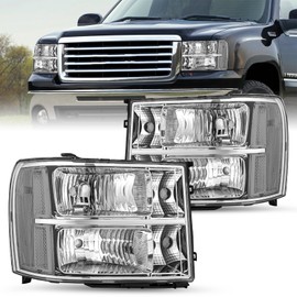 JSBOYAT Fits for 07-13 GMC Sierra 1500/07-14 GMC Sierra 2500HD 3500HD Headlight Assembly Replacement OE factory Style Pair LH+RH