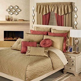 Touch of Class Oxford Classics Quilted Bedding and Accessories Available in 5 Colors to Mix and Match Golden Bronze Mini Coverlet Set Queen