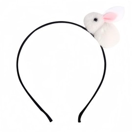 HIFANMM Easter Headbands Bunny Hair Bands for Women Girls Kids, Cute White Rabbit Pink Ears Hair Accessories Easter Day Decoration Headdress Party Supplies Gift Hair Hoop 1 Pcs