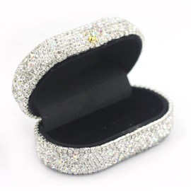 Bestbling Bling Luxury Ring Box Earrings Pendant Ring Case Jewelry Display Storage Box Gift Box for Proposal Ring, Ceremony, Wedding or Special Occasions (White)