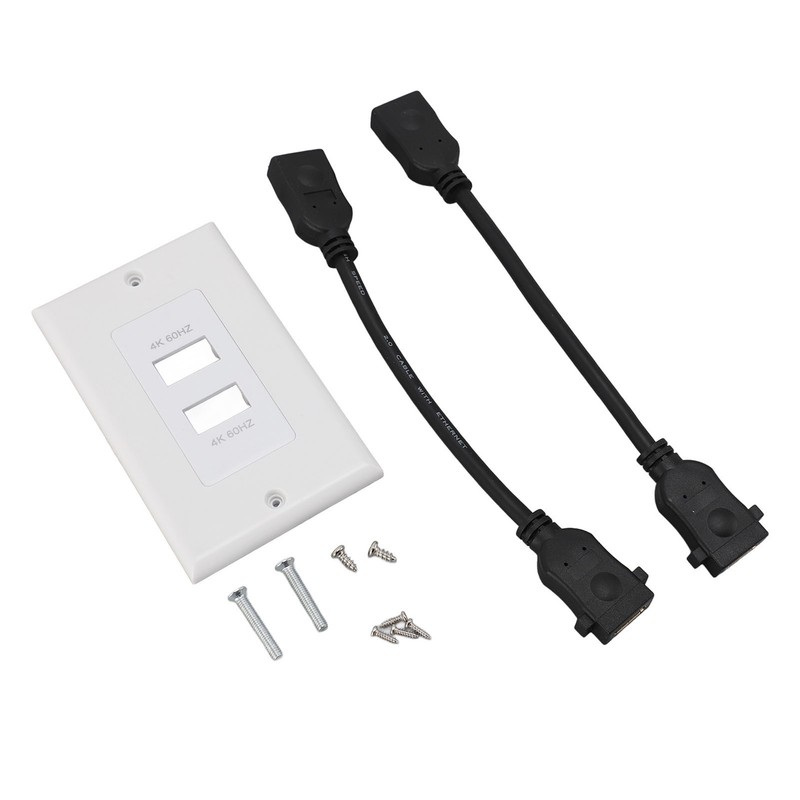 2 Ports HD Multimedia Interface 2.0 Wall Plate 4K 60Hz