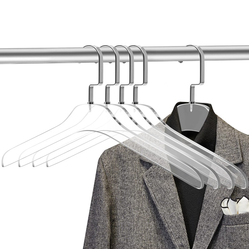 Quality Clear Acrylic Lucite Coat Suit Hangers, Stylish Clothes Hanger