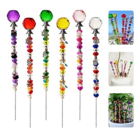 ZSlactp 140Pcs DIY Fairy Wand Beaded Garden Stakes Kit Garden Stakes Decorative Fairy...