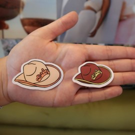 Cowboy Hat Waterproof Sticker- Laptop Sticker- Water Bottle Sticker - Size: Mini Sticker