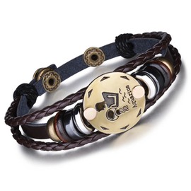 Infinite U Retro Punk Mens Womens 12 Constellation Zodiac Sign Bracelet Braided Leather Alloy Charm Bracelet Multilayer Wristband Bangle