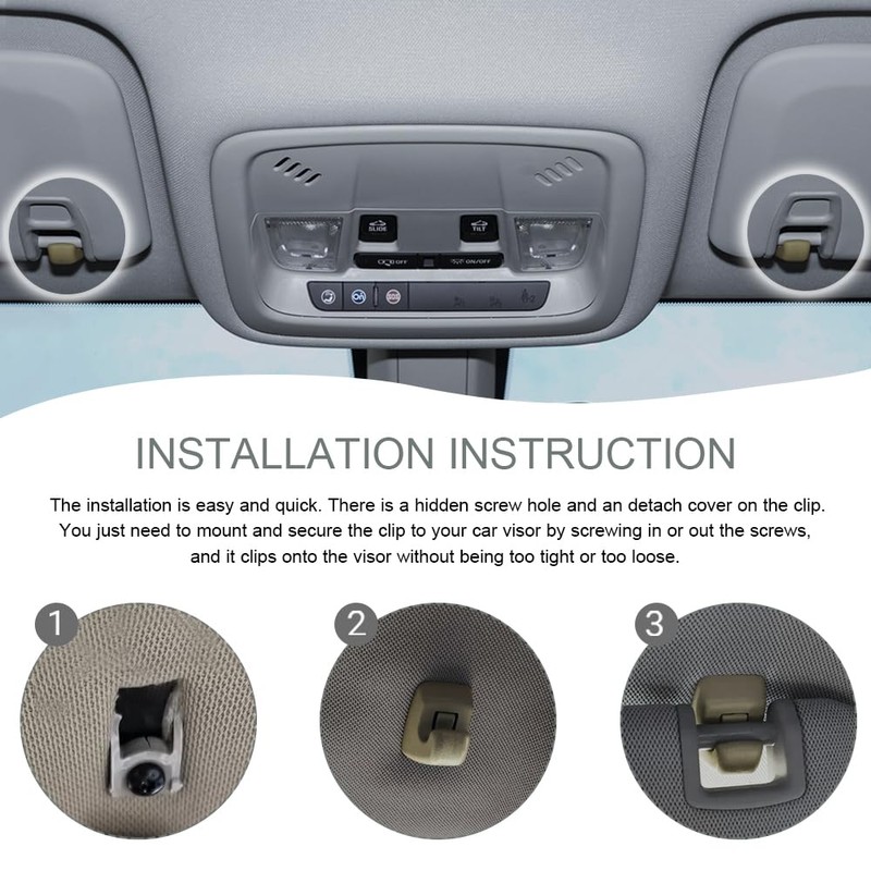 2PCS Sun Visor Support Retainer Clip, Sunvisor Holder Hook, Anti
