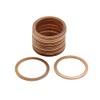 sourcing map Pack of 20 Copper Discs Flat Sealing Rings