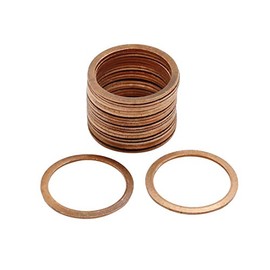 sourcing map Pack of 20 Copper Discs Flat Sealing Rings 22 mm Inner Diameter