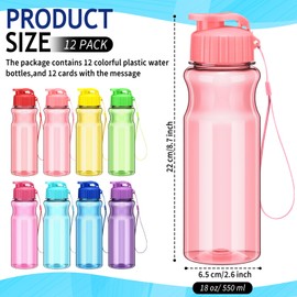 Sunnychicc Water Bottles Bulk End of the Year Gifts for Students 18 oz Portable Sports Water Bottle Summer Graduation Student Gifts from Teacher for Kids School Classroom Prizes Goodie Bag (24)