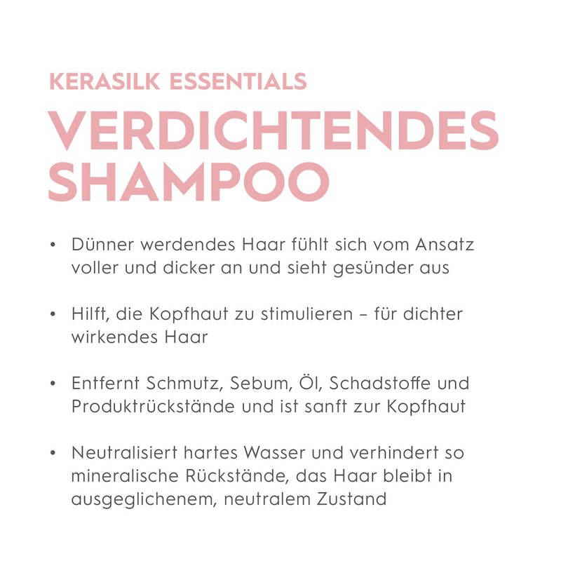 Kerasilk Essential Thickening Shampoo for Thinnering, Weak Hair, 250 ml