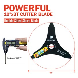 Fusihwa 3-Set 10" x 3 Teeth Carbon Steel Brush Cutter Blade Weed Eater Trimmer Blade Attachment for 25.4mm Arbor Compatible with Stihl,Husqvarna, Ego, and More