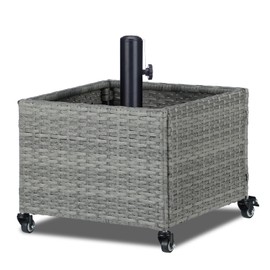 SUNNYPARK Umbrella Stand Outdoor Base with 4 Wheels Heavy Duty Patio Umbrella Planter for Garden Backyard Deck Poolside