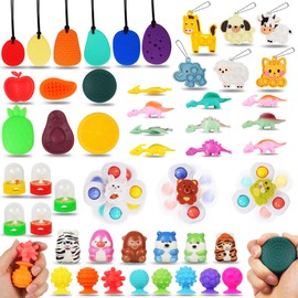 50 Pcs Sensory Toy Set Bulk,Fidget Toys Pack,Sensory Fidget Toys for Kids with Autism,Stress Toys for Kids Autism Calming,Adults Stress Relief Sensory Toys,Relieve Work Anxiety,ADHD Toys Bulk
