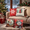 Merry Christmas Throw Pillow Covers 18x18Inch Set of 4,Cute Winter