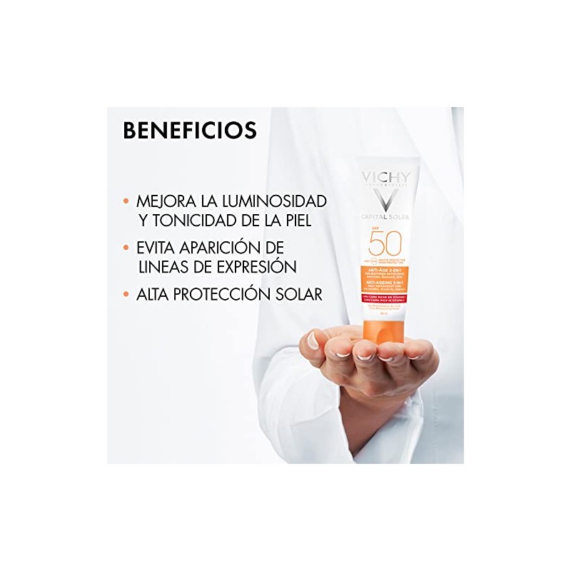 Vichy Protector Solar Facial Anti Edad Toque Seco Fps50 Capital
