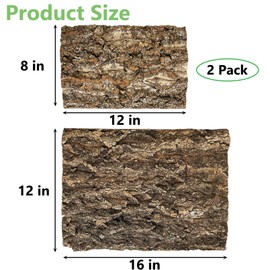 Apatal Cork Bark Perch for Birds 16"X12" Natural Cork Chewing Toy 2 PCS Flat Budgies Bark Seat Board Wood Bark Background Decor Panel Birdcage Accessories for Parakeet Lovebirds Cockatiels Conures