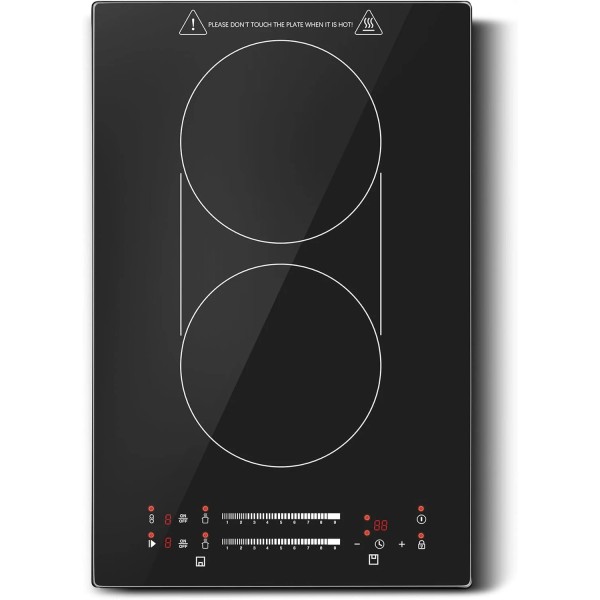 12 Inch Induction Cooktop 2 Burners, 120V 1800W Electric Stove