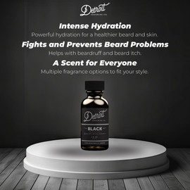 Detroit Grooming Co. Grooming Oil - Black - Oil For All Beards | Helps Soften And Condition Dry And Itchy Beards