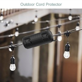 Cubierta para Cable de Extensión Exterior, Paquete de 4 Protectores de Cable de Alimentación IP54 Resistente al Agua, Caja de Conexión Eléctrica, Cubierta de Seguridad para Cable Exterior, Enchufe de