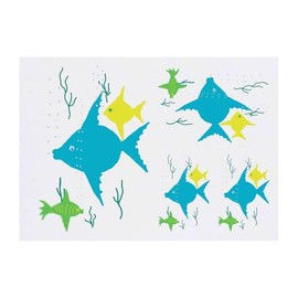 4 x 'Three Swimming Fish' Temporary Tattoos - Water Resistant, Skin-Safe, Non-Toxic Transfers, Mixed Sizes (TO00079010)