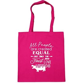 Hippowarehouse All People Are Are Created Equal But Only The Finest Love Hippos Tote Shopping Gym Beach Bag 42cm x38cm, 10 litres