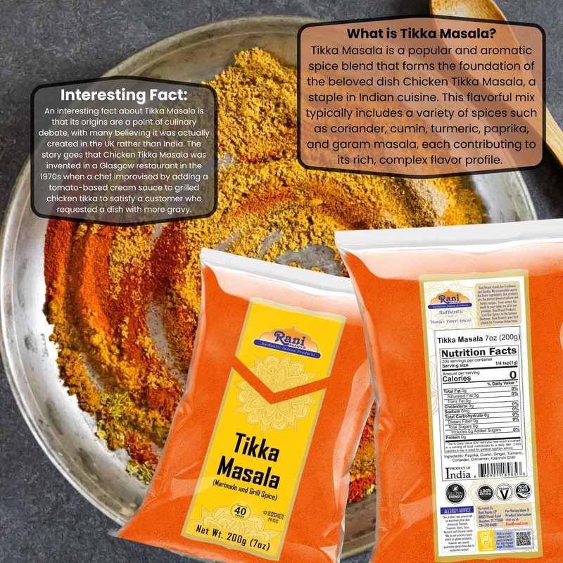 Rani Tikka Masala Indian 7-Spice Blend 7oz (200g) ~ All