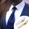 Pack of 2 Men's Tie Clip Gold Silver with Gift