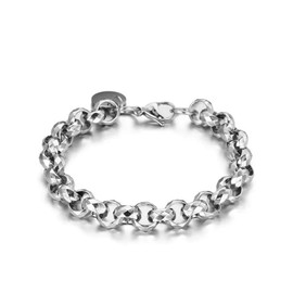 ULLMYYL Unisex Stainless Titanium Steel Chain Bracelet for Men Women