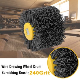 Shineboc Sanding Brushes 240 Grit, 120x100mm Abrasive Brushes, Polishing Brush for Woodworking, Grit Brush Nylon Brush Bristle Brushes for Satin Finishing Machine Wire Drawing Wheel
