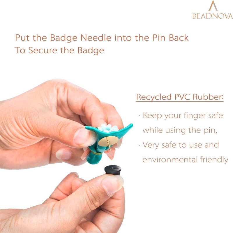 BEADNOVA Rubber Pin Back Butterfly Clutch Backings Pin Cap Replacement