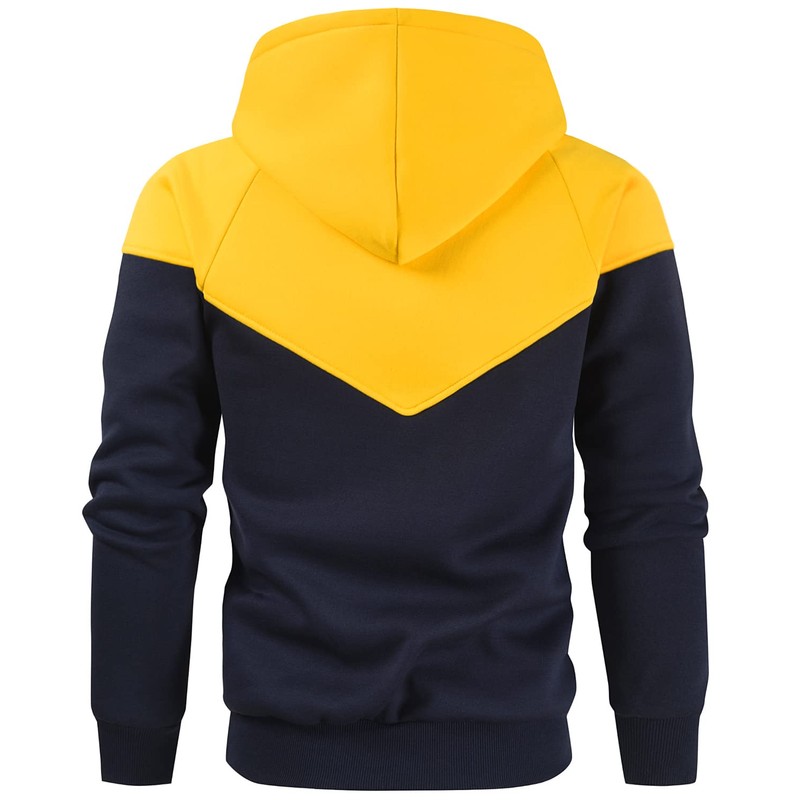 Niceif Men's Heavy Blend Fleece Hooded Sweatshirt with Pockets, Yellow