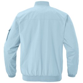 Gopune Men's Windproof Bomber Jackets Lightweight Running Windbreaker Outdoor Golf Fashion Coat Sky Blue,L