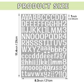 2772Pcs Alphabet Stickers 22 Sheets 1 Inches Alphabet Number Stickers Self Adhesive Sticker Vinyl Stickers,for DIY Notebook, Labels, Scrapbooking Crafts(White)
