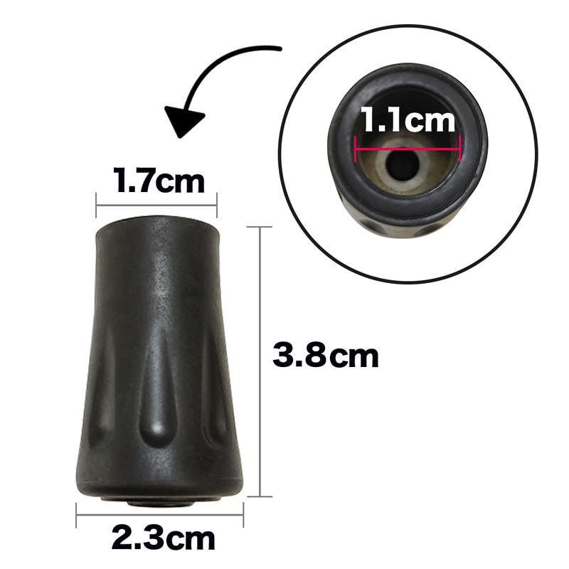 simPLEISURE qa100087a01n0 Trekking Pole, Rubber Cap, For Mountain Climbing Stock/Walking