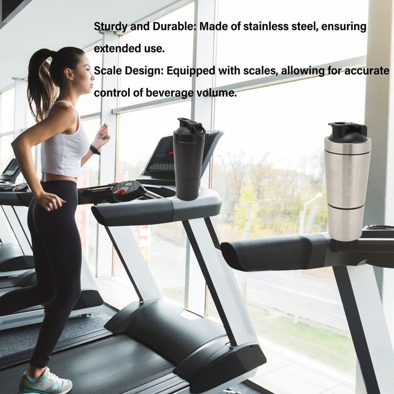Shaker Bottle Stainless Steel Protein Shaker Scales Portable Shaker Cup