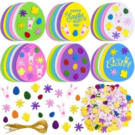 Max Fun 208PCS Easter Foam Stickers Set for Egg Crafts DIY - Kids Decorations Party Favors Supplies
