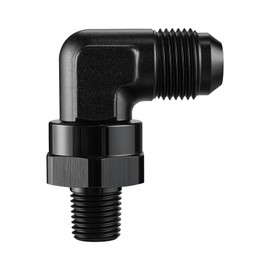 EVIL ENERGY 8AN Male Flare to 1/4" NPT 90 Degree Swivel Fitting Adapter Aluminum Black