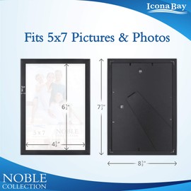 Icona Bay 5x7 (13x18 cm) Black Picture Frame, Modern Professional Frame, Noble Collection