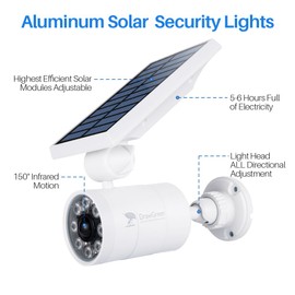 DrawGreen Solar Motion Sensor Light Outdoor of 2, Motion Sensor Solar Lights Aluminum Cameras Fill Flood Security Spotlights for Yard Fence Patio Garden 100-Week 100% Free Replacement
