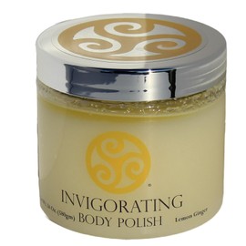 Trillium Natural Body Polish - Invigorating Lemon Ginger Salt Scrub - 24 Ounce