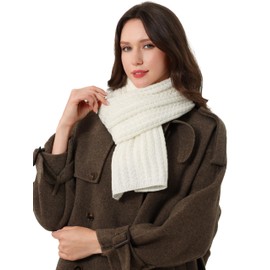 DonDon scarf for women uk winter scarf knitted scarf - White