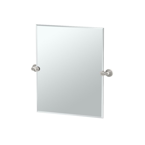 Gatco 4699SM Channel Frameless Rectangle Mirror, 24 Inch, Satin Nickel