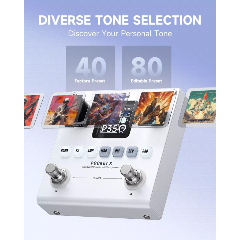 Donner Pocket X Multi Effects Pedal Guitar / Bass AMP