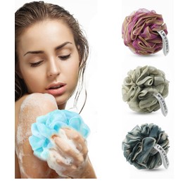 Lifeforce Loofah Sponge 60g/Piece, Exfoliating Bath Sponge Body Scrubber - Loofa Set of 3 Flower Color (Colorful)