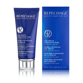 Repechage One-Minute Exfoliating Mask - Facial Exfoliant for Oily Skin, Deep Cleansing, Absorbs Oil, Exfoliates with Lactic Acid and Rice Bran Wax, Helps to Clear Pores and Remove Blackheads, 2.5 oz.