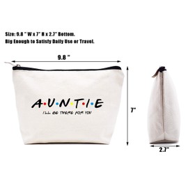 LIBIHUA Auntie I'll Be There for You – Funny Aunt Gift for Wedding Anniversary Birthday Mothers Day Christmas - Makeup Bag Cosmetic Bag Travel Pouch Gift