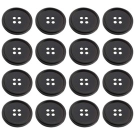 100 Pieces Buttons, 4 Hole Round Resin Buttons for DIY Sewing, Coats Clothes, Children’s Manual Sewing Painting (Black 25MM)