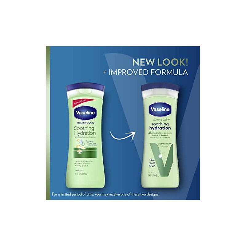 Vaseline Loción corporal calmante de aloe intensivo, 400 ml