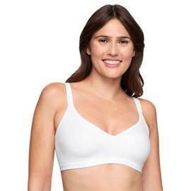 Warner's Women's Simply Perfect Underarm Smoothing with Seamless Stretch Wireless Lightly Lined Comfort Bra RM3911T, White