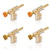 4pcs Banana Plug BA1403 Angled Locking Stacking Banana Plug 24K